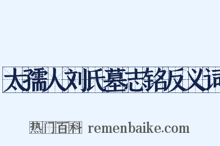 太孺人刘氏墓志铭反义词是什么意思的图片